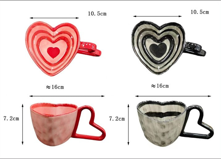 Taza Corazón Wave con Asa Asimétrica 300 ml.
