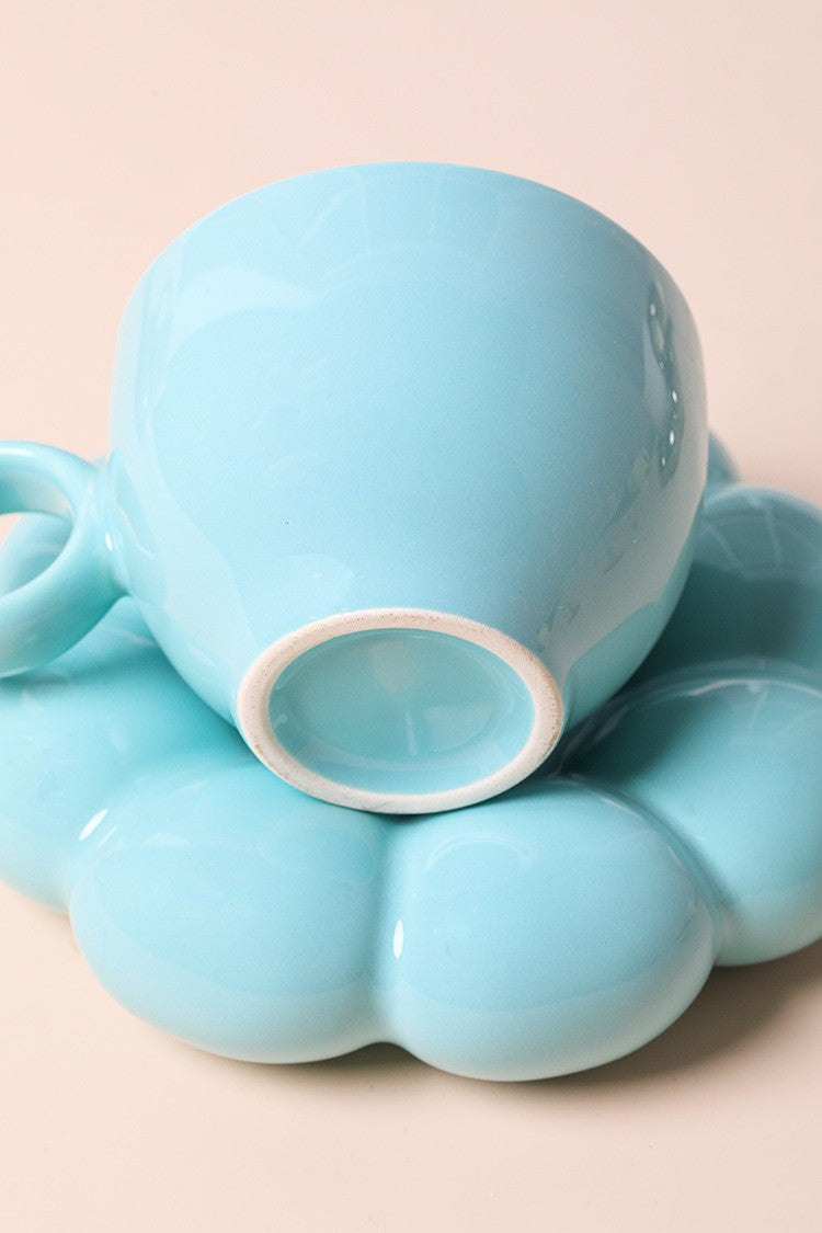 Set Taza Minimalista + Plato Burbuja Macaron 200 ml.